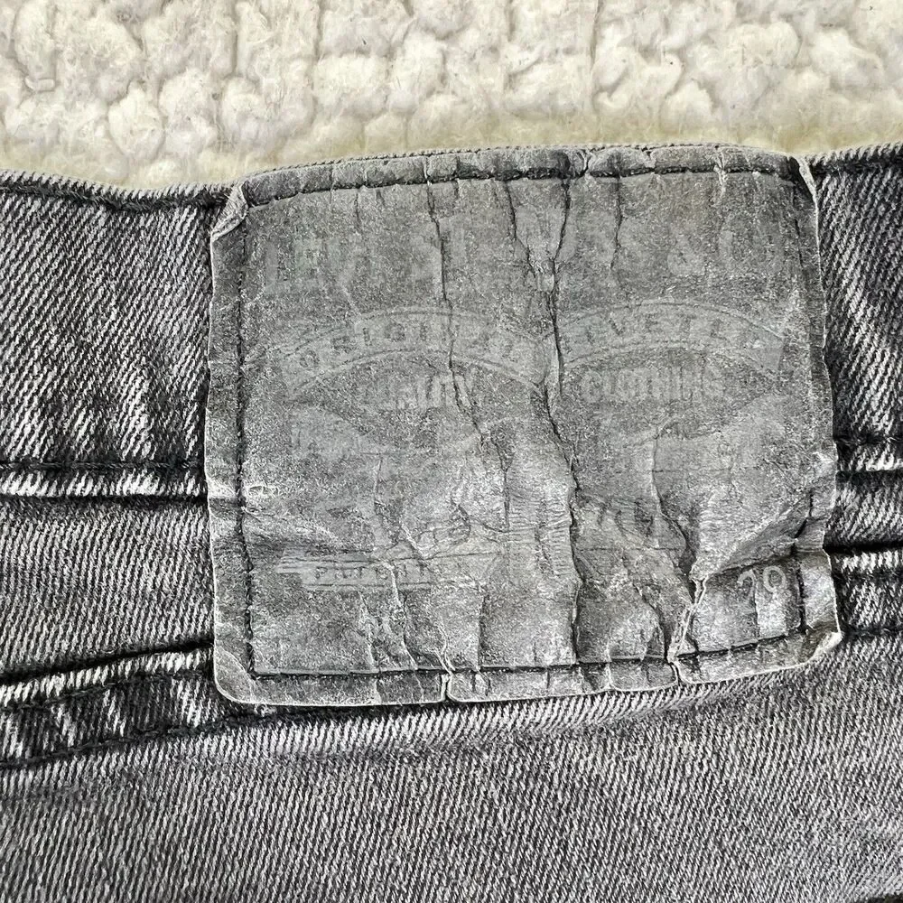 Levi’s 505 Jeans Men’s 36x29 (Actual 34x29) Black Faded Straight‎ Grunge Rock